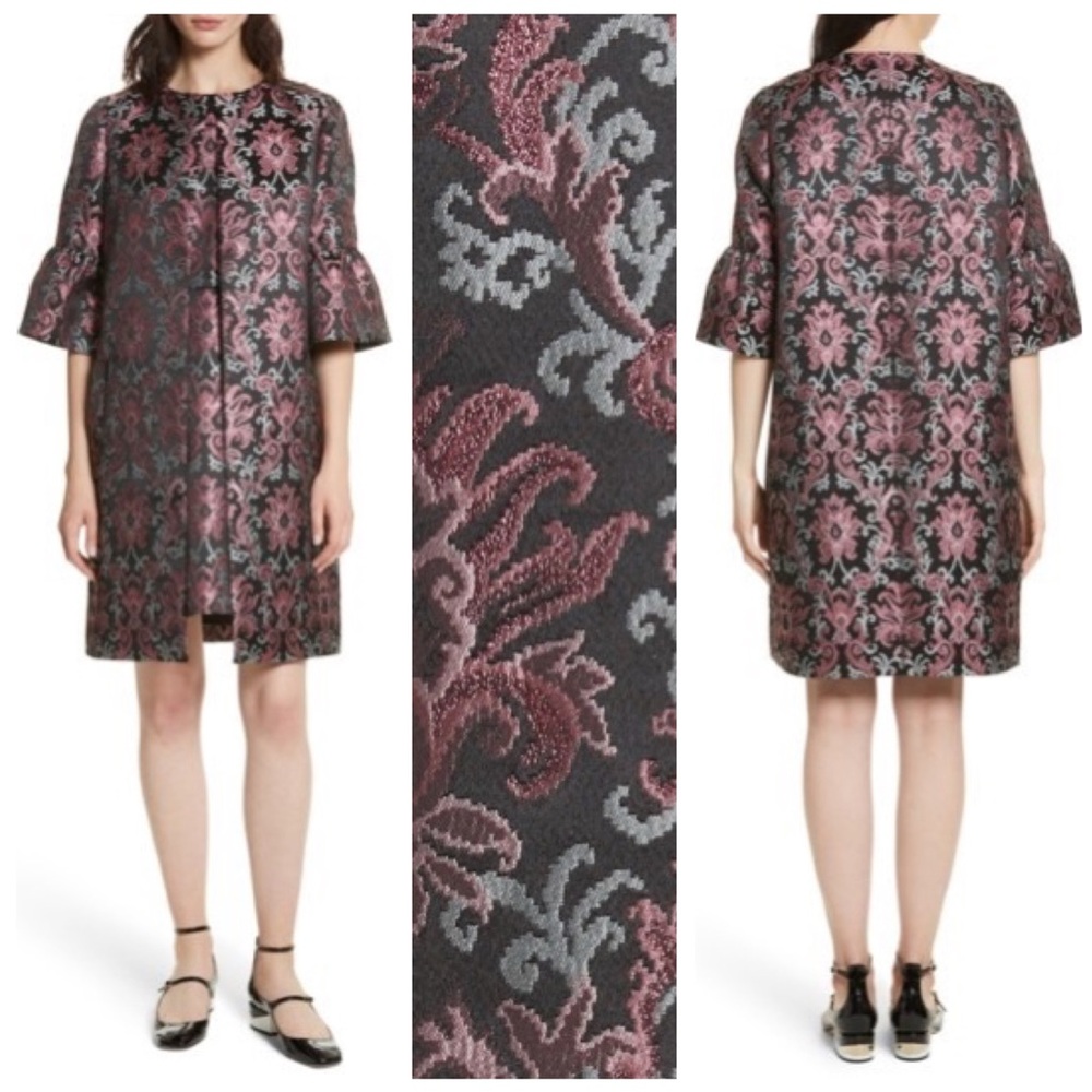 NWT Kate Spade Metallic Tapestry Jacquard Coat 8